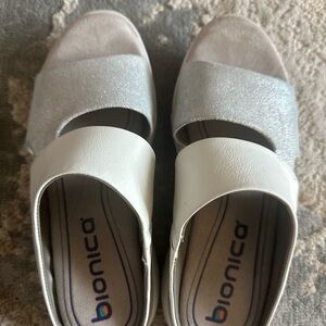 Bionica Silver and White Sandals
